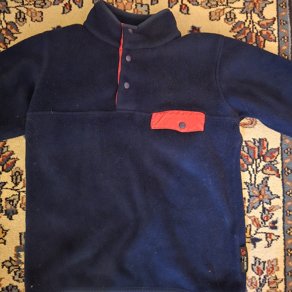 Navy and Red Kids Fleece Sweatshirt